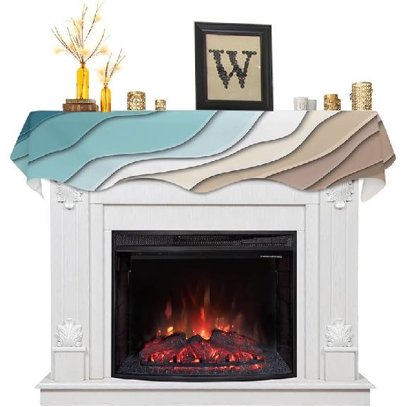 

Шарф на каминную полку шалфейно-зеленого цвета, Зеленый и белый градиентный чехол для камина, Украшения для интерьера, Омбре, Топ-шарф на каминную полку, Дорожка для дома, гостиной 60 x 17 Inch тил синий