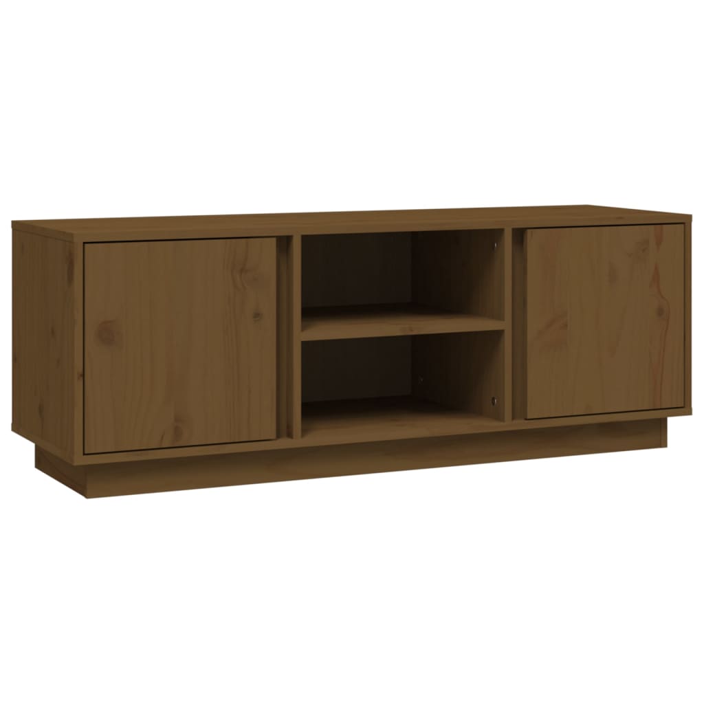 Vidaxl TV Stand, Honey Brown, 110X35X40.5Cm, Solid Pine Wood
