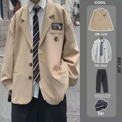 Costume trois pièces tendance pour homme de style coréen, idéal pour l'automne: Ensemble veste et pantalon de costume élégant et petit