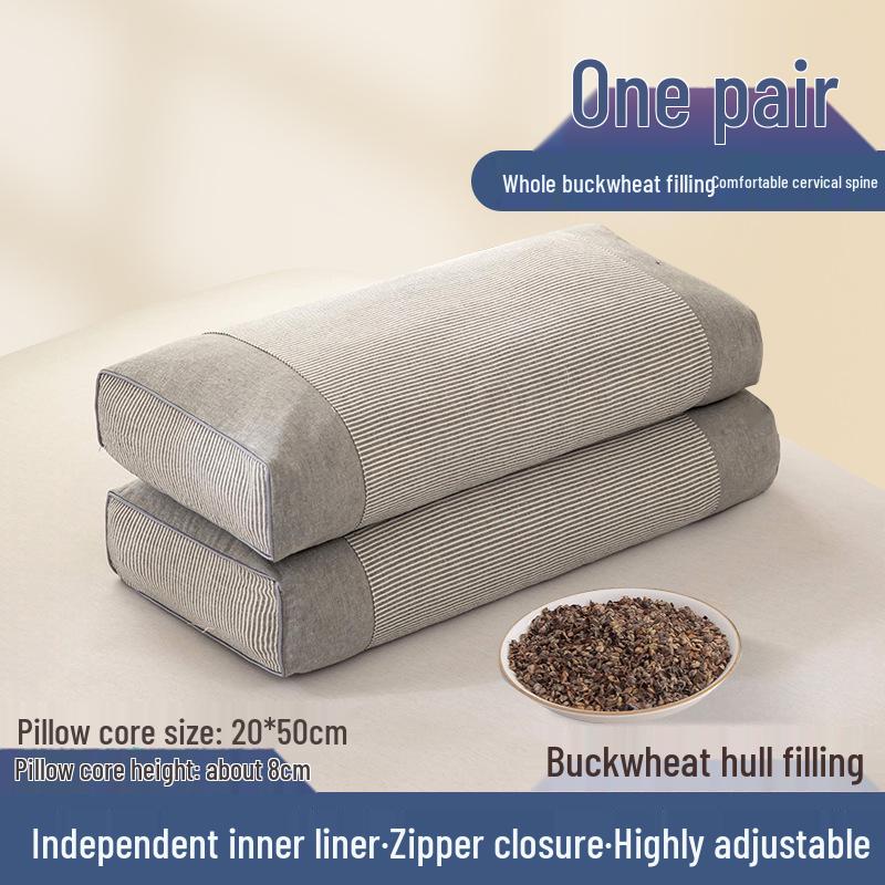 Washable Cotton Buckwheat Neck Support Pillow for Student Dorms - Removable and Washable