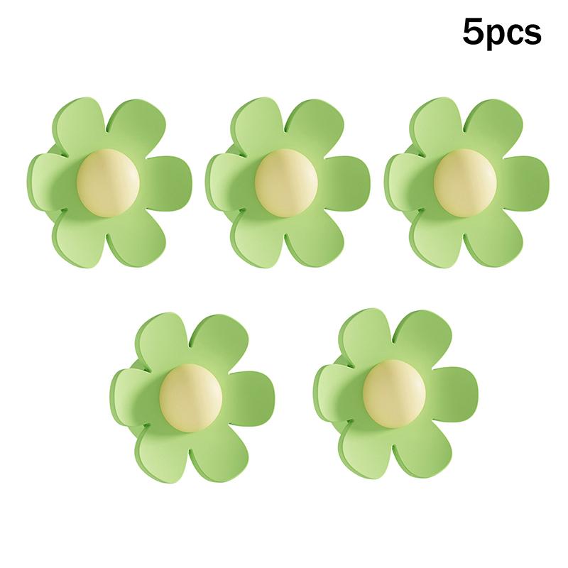 5Pcs Flower Shape Bathroom Silicone Wash Basin Overflow Ring Kitchen Sink Washbasin Drain Seal Stopper Bathtub Drain Cap Plug