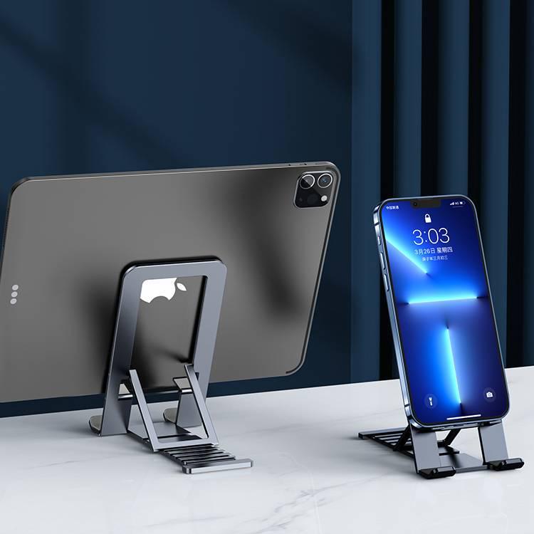PISEN Alloy Folding Stand for Phones & Tablets: Ideal for Live Streaming, Cooking, or Online Classes.