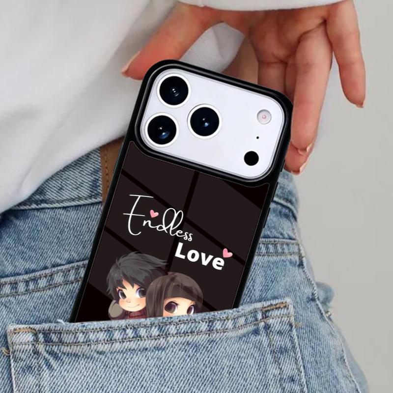 Cute Boy Girl Couple Phone Case for iPhone 16e 15 14 13 12 17 Pro Max Plus Air 17pro Cover Coque