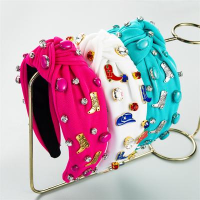 Knotted Fashionable Fabric Full Women's Hair Accessories Diamond Exquisite Headband