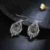 Silver Retro Natural Labradorite Earrings For Women Oval 8x10mm Stone Vintage Gift Party Ear Stub Earrings Jewelry Wholesale