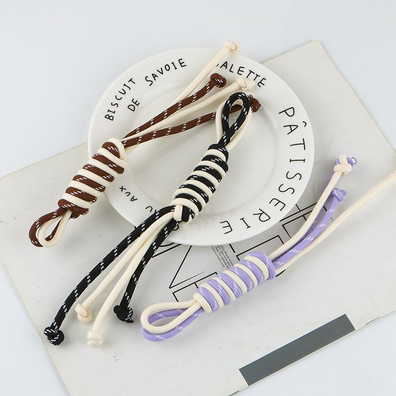 New Design Multi-Color Trendy Contrasting Nylon Hand Rope Versatile Accessory Keychain Wholesale