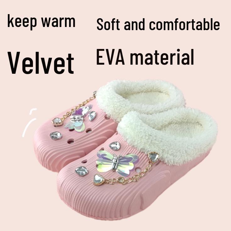 2025 Mode Bequeme Baumwolle Schmetterlingspantoffeln für Zuhause - Unisex Flache Sohle Warm Kettenstil