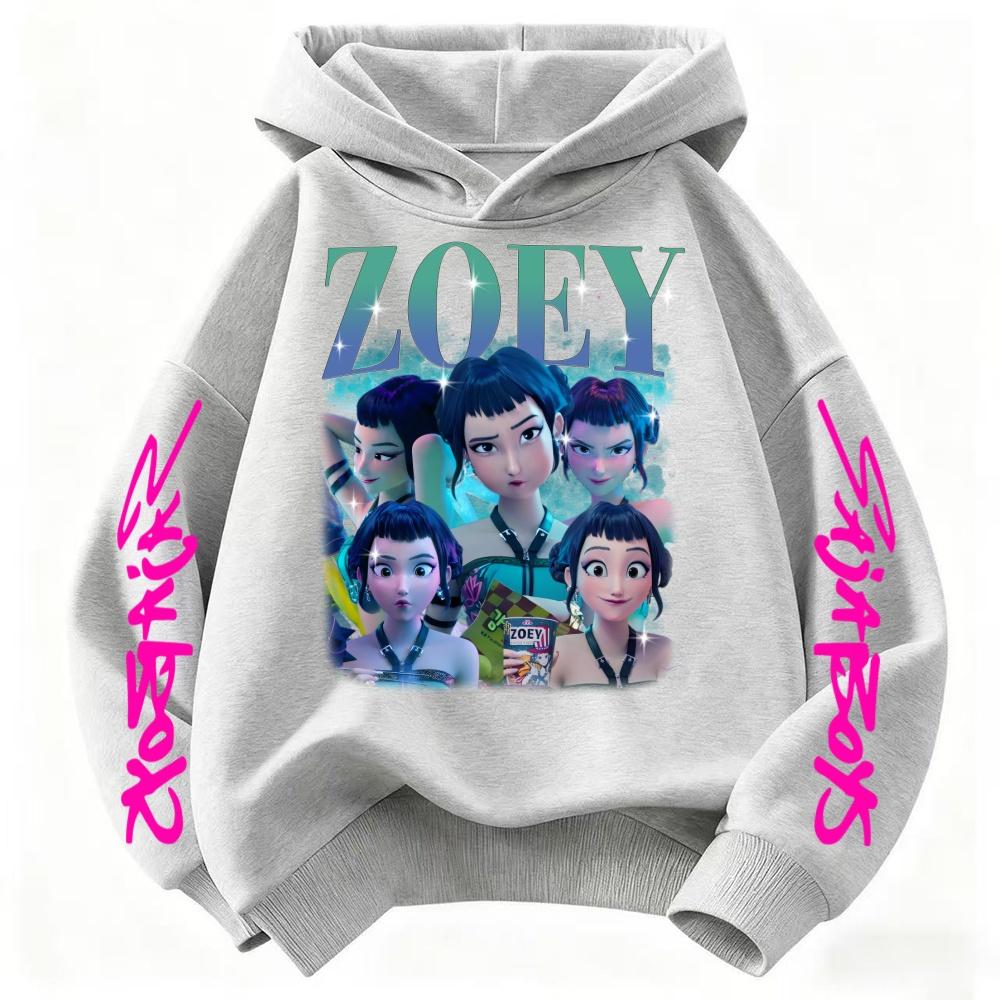 Zoey Huntrix Kpop Vânător de Demoni Merch Hanorac pentru Copii Pulover Topuri Harajuku Hanorac pentru Fete Cadou pentru Fani