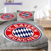 FC Bayern München Muster Bettwäsche Steppdecke Set Bettbezug Kissenbezug Heimdekoration Geburtstagsgeschenk (1 Bettbezug + 2 Kissenbezüge, ohne Füllung)
