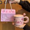 Birthday Gift for Girls Cute Pig Cup Ceramic Mug with Lid for Best Friend Practical Souvenir Gift Box