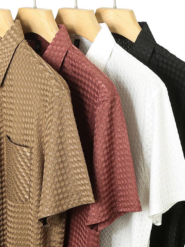 Polo Casual Trendy da Uomo a Maniche Corte con Taschino e Collo Elastico
