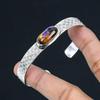 Oval American Dichroic Glass Gemstone 925 Sterling Silver Art Deco Wife Bangle