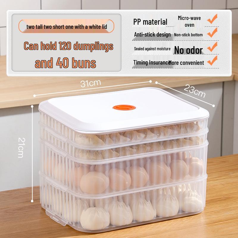 Dumpling & Wonton Freezer Storage Box for Fresh-Keeping and Quick-Freezing Noodles