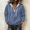 Women's Long Sleeve Pullover Hoodie with Plaid Print and Drawstring Casual Top