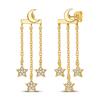 925 Silver Golden Earring Women CZ Zircon Hoop Ear Studs Sparkling Pave Moon Star Earring Wedding Anniversary Gift