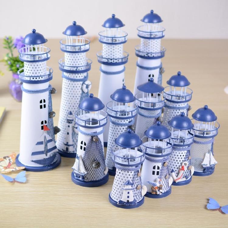 Lighthouse Metal Table Lamp Night Light Outdoor Décor Lawn and Garden Decor