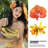 Yellow Frangipani Hibiscus Hair Clip - Tropical Beach Vacation Accessory