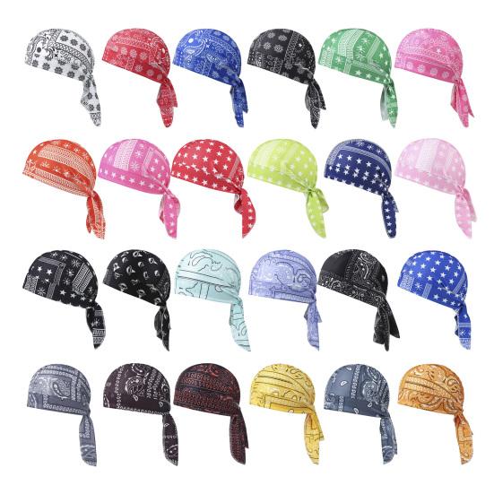 Paisley Cooling Headscarf Cap Set, Sweat Wicking Adjustable Straps Elastic Fit Breathable Hand Washable Headwrap