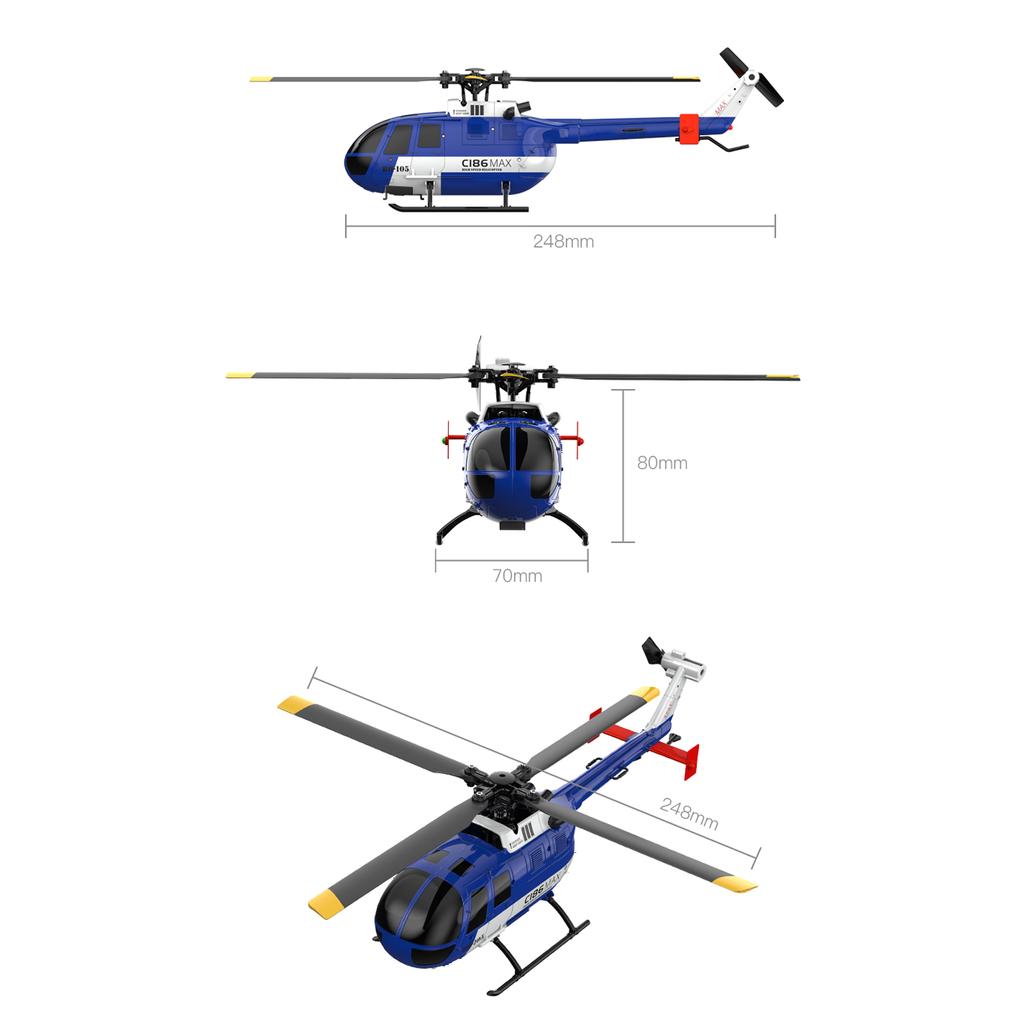 Fjernkontroll Helikopter 6-akset Gyroskop 2,4G 4CH Single Propell Aileron Free Helikopter med