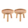 ABWR-2X Wooden Plant Stand Flower Pot Base Holder Stool High Stool Balcony Succulent Round Flower Shelf For Indoor Outdoor