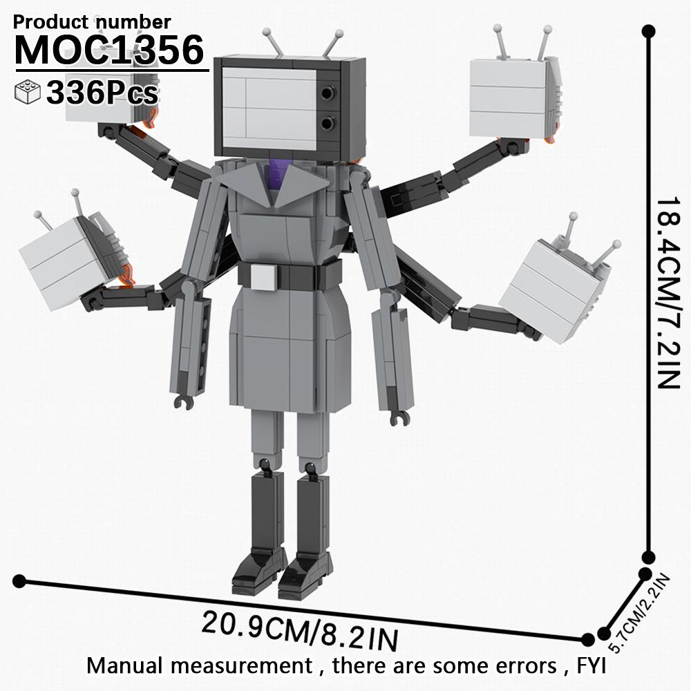 MOOXI Skibidi Toilet Kempingová sada MOC Kostky Hra Super Titan Boss Woofer TV Kamera Reproduktor Sirénový Muž Boss Stavebnice Dětské Hračky