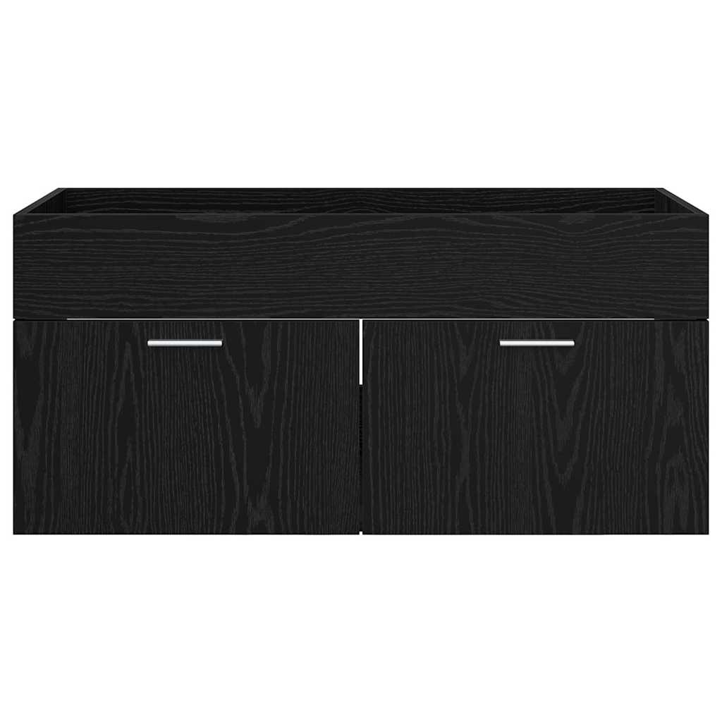 Black Oak Effect Washbasin Cabinet Wooden Composite Material