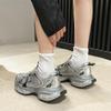 Thick-soled Heightening Dad Shoes Women's Spring 2025 New Silver Breathable Lightweight Casual Sports Shoes Children's Fashion