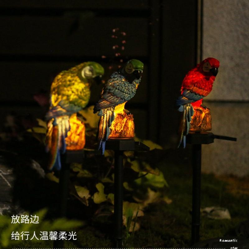 1Pc Solar Floor Plug Light Resin Parrot Lawn Light, Garden Decoration Night Light Outdoor Landscape Light Luminous Led
