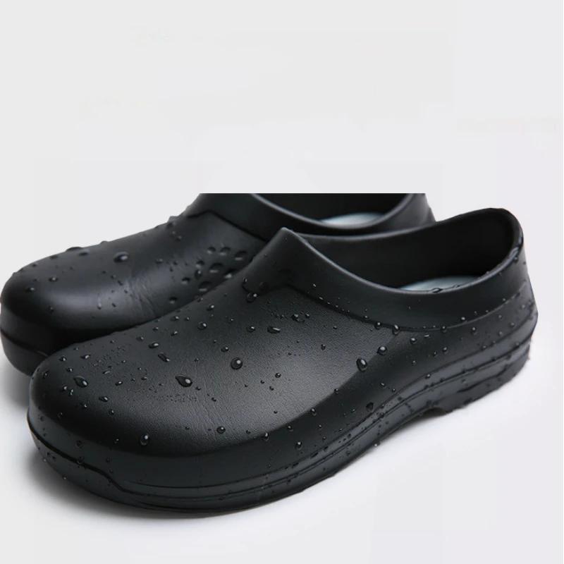 Fashion Kitchen Work Shoes Antiskid Waterproof Oil-Proof Cook Chef Shoes Slip-On Resistant Safety Shoes Clogs Zapatos Para Hombre Male