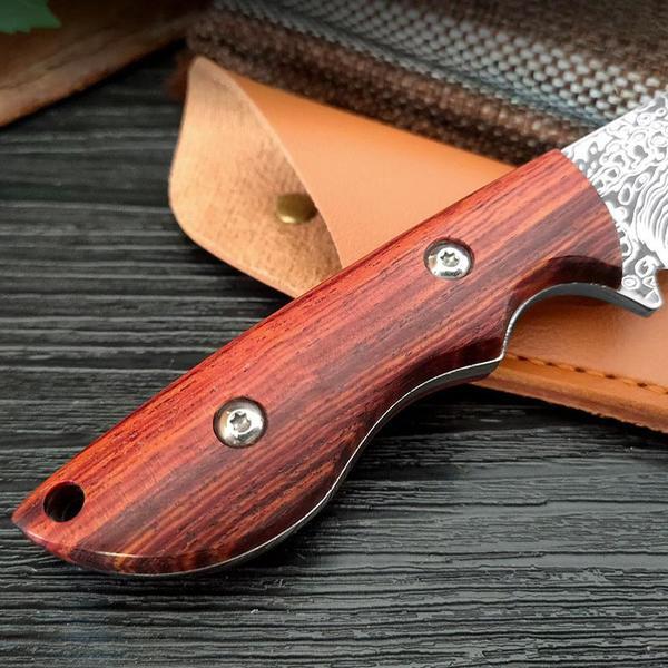 Damascus Pattern Stainless Steel Forged Kitchen Boning Knife Meat Cleaver Cutter