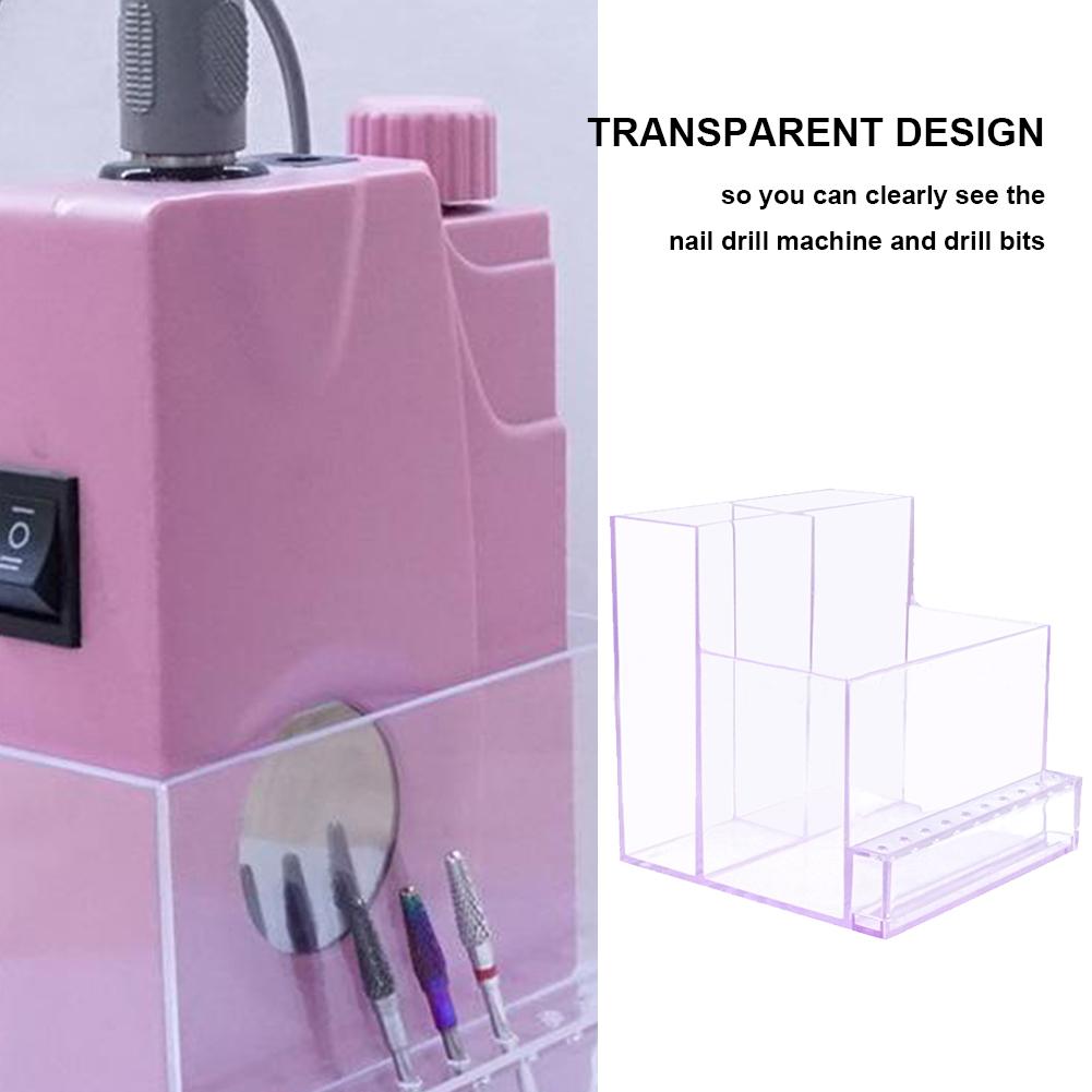 Plastic Nail Bits Grinder Storage Rack Transparent 3 Row 10 Holes Empty Machine Organizer Drill Machine Organizer Stand Display