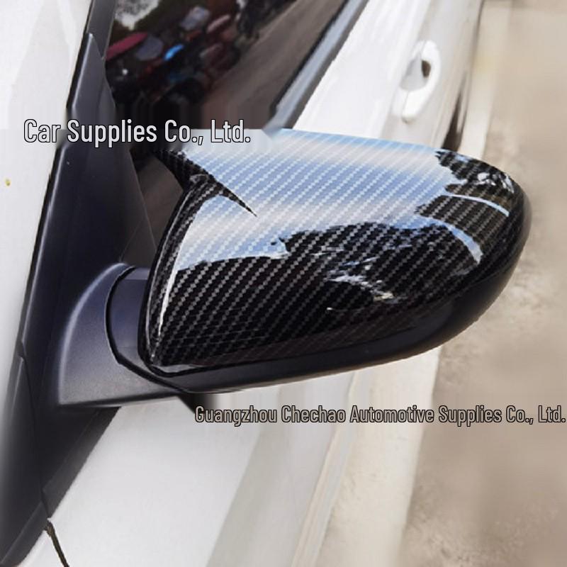 Carbon Fiber Pattern Horn-Shaped Rearview Mirror Cover for 2011-2021 Hyundai Elantra