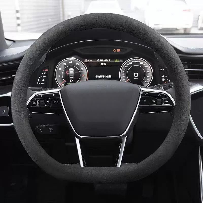 Car Steering Wheel Covers Suede Steering Wheel Cover Wrap Universal 37-38Cm Breathable Steering Covers Car Accessories