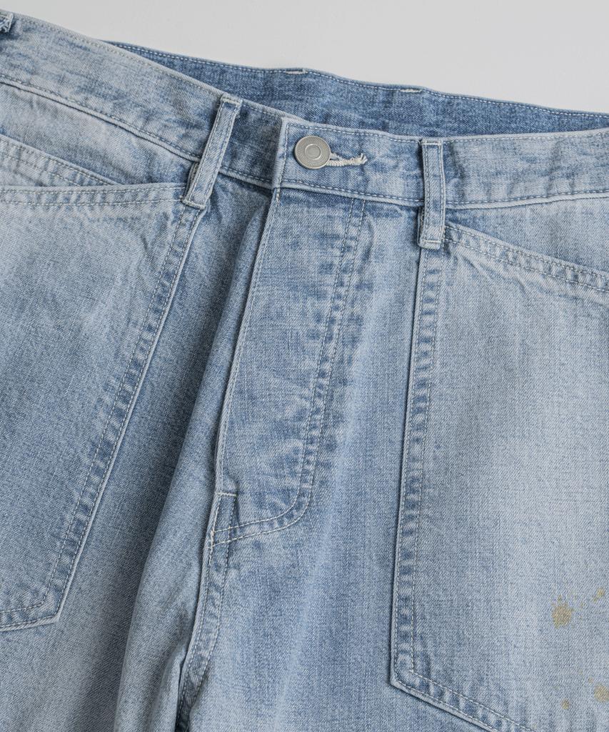 Bihebieo Distressed M35 Trousers Indigo Bleached