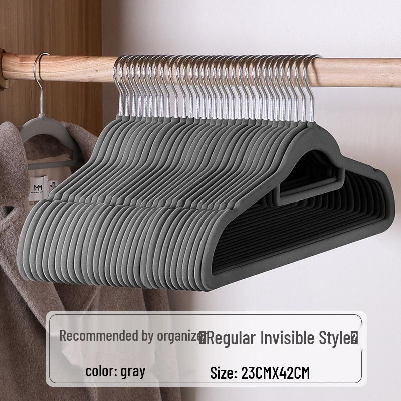 Ultra-Thin Non-Slip Flocked Clothes Hanger for Adults