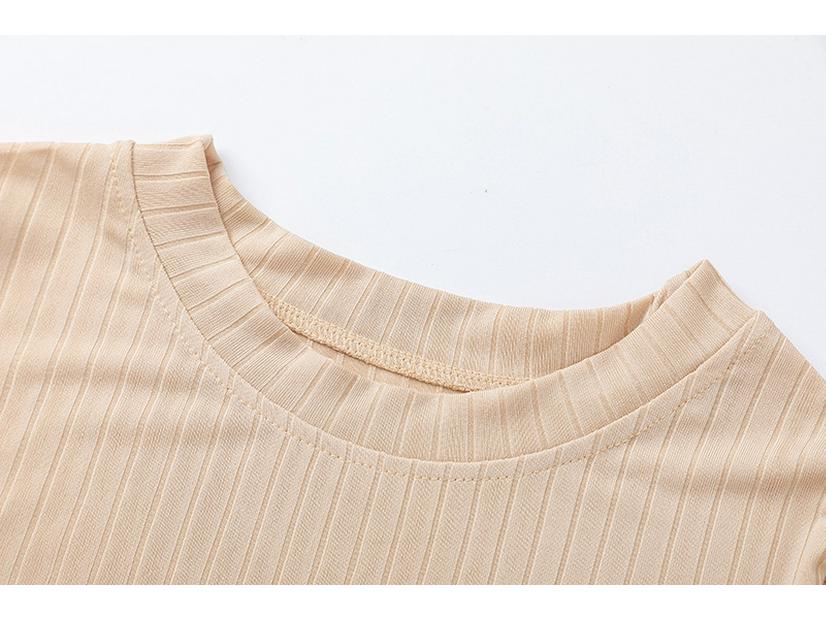 2025 Spring/Summer Women's Slimming Round Neck Rib Knit Maxi Dress