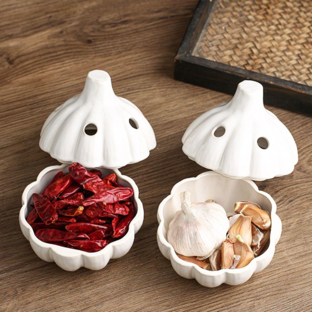 Ceramiczny słoik na imbir i czosnek w kształcie czosnku, pojemnik na suszone chili, blat kuchenny