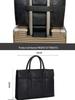 Men's Casual Genuine Leather Briefcase - Large Capacity, Expandable Business Handbag In Top Layer Cowhide.