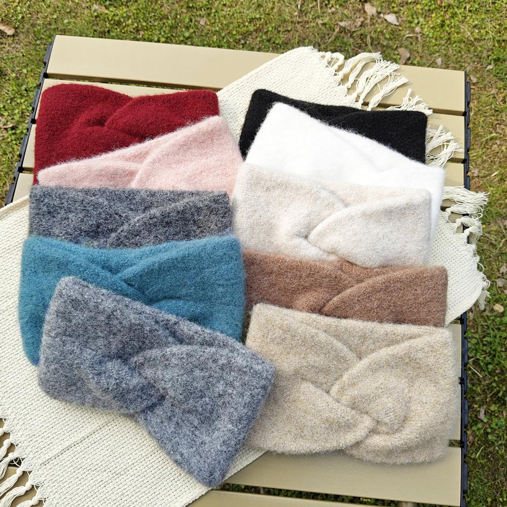 New Women Soft Cross Wide Warm Headband Girls Autumn Winter Solid Hair Holder Hair Band Solid Warm Headwear Hair Accessories
