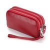 Women Long Wallet Genuine Leather 3-Layer Zipper Purse Bag Large Capacity Wristlet Clutch Wallets Phone Bag Money Purses