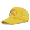 Klassische Logo Trucker-Kappe, Weiß & Hellblau Atmungsaktive Mesh-Baseballkappe, Verstellbarer Outdoor-Sonnenhut zum Angeln