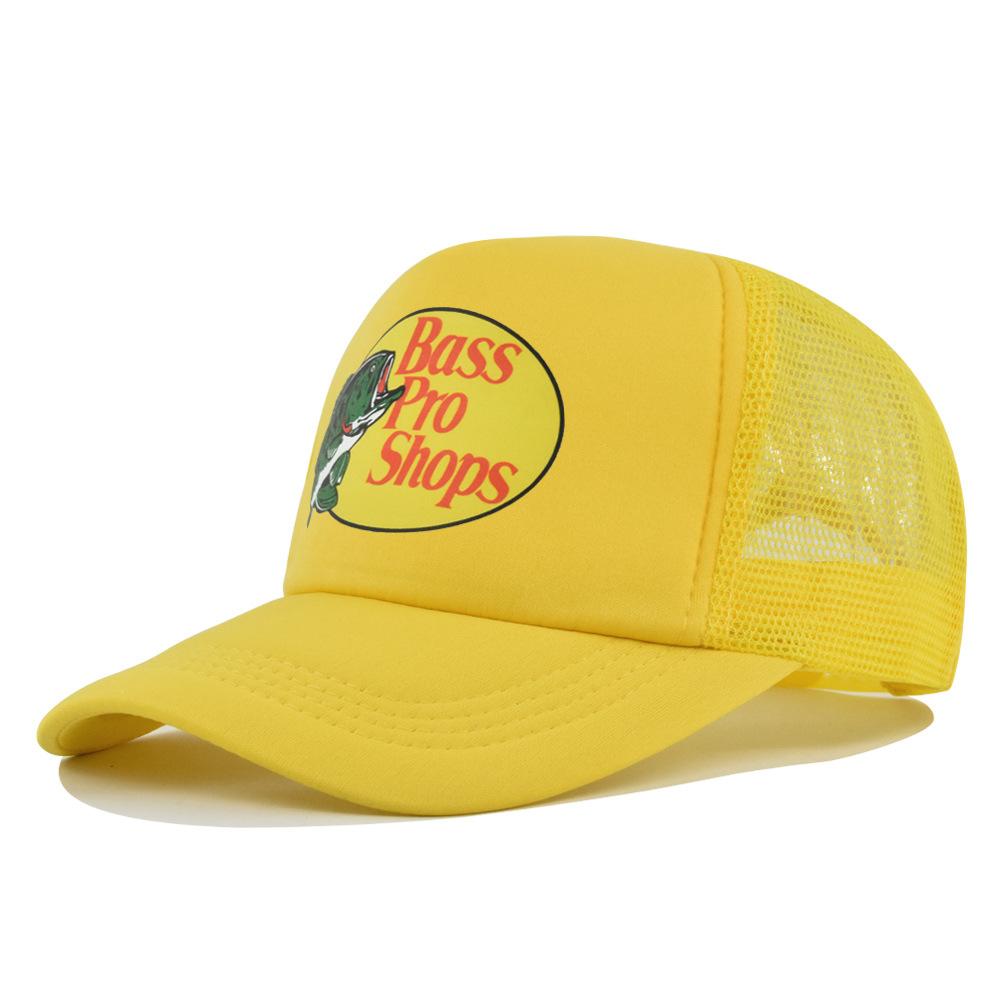 Klassische Logo Trucker-Kappe, Weiß & Hellblau Atmungsaktive Mesh-Baseballkappe, Verstellbarer Outdoor-Sonnenhut zum Angeln