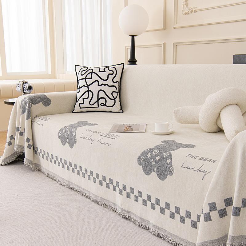 Bear Cover Blanket Sofa Towel Ins Style Sofa Cover Cloth Universal Full Covered Sofa Cover Sofa Cushion Four Seasons Universal