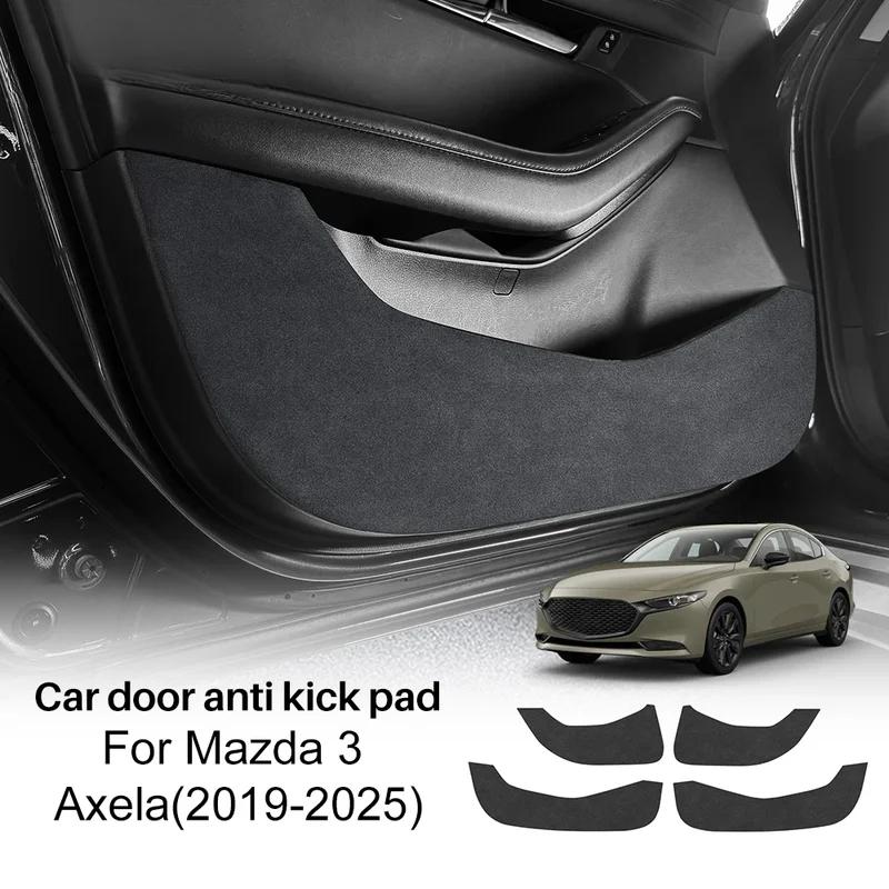 For Mazda 3 Axela 2019 2020 2021 2022 2023 2024 2025 LHD RHD Car Anti-kick Pad Suede Leather Carbon Pad Accessories Door Protect.