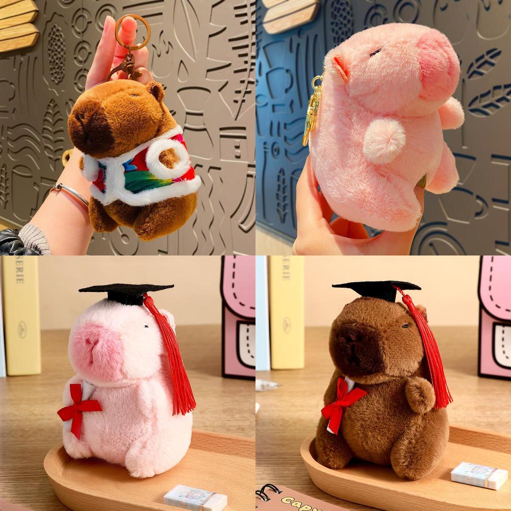 Adorable Plush Capybara Keychain Cute Cartoon Couple Car Key Accessory Gift