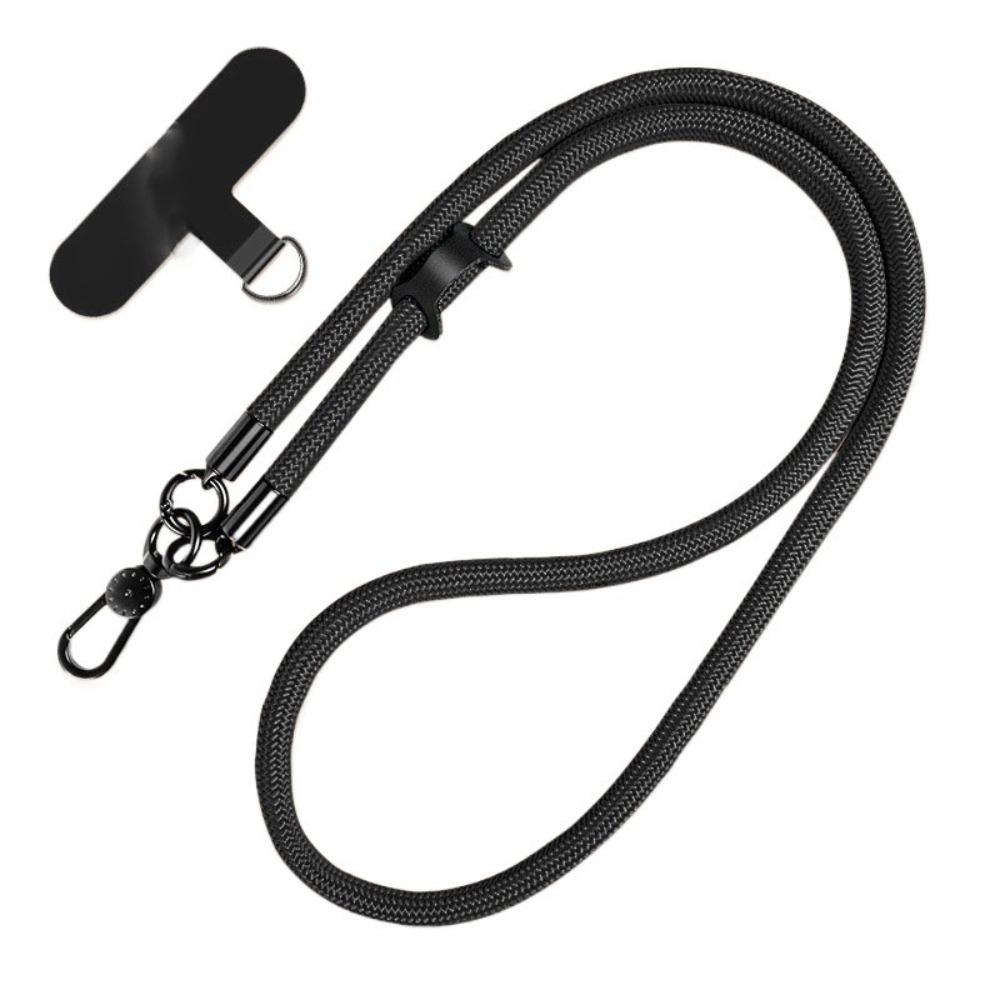 

10 мм веревочный ремешок-кроссбоди для телефона, не запутывающаяся цепочка для мобильного телефона, шнурок для мобильного телефона, шнурок для сотового телефона чёрный