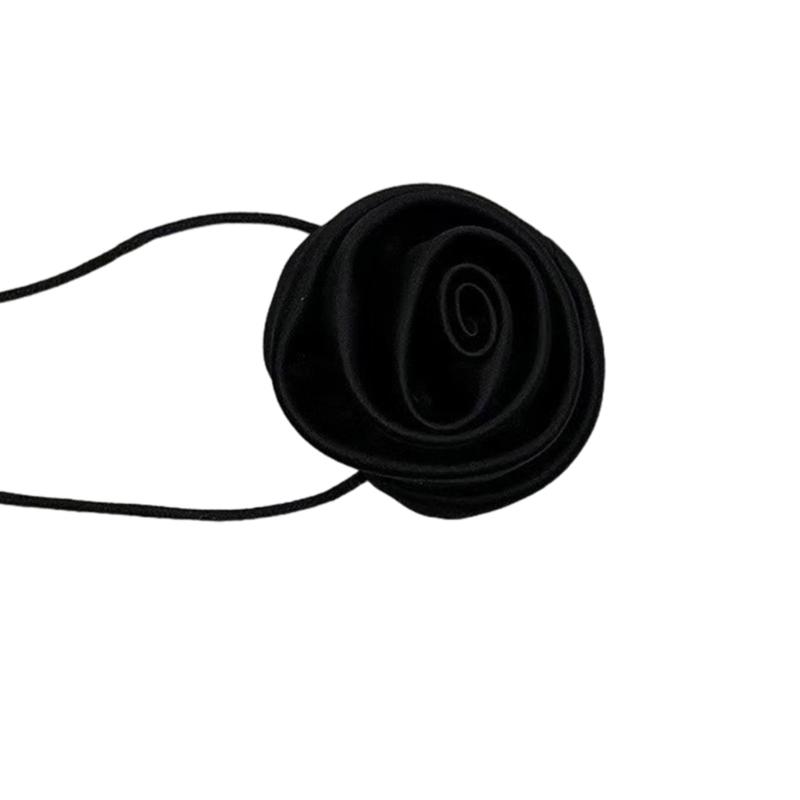 

Elegant Rose Flower Clavicle Chain All-matched Necklace Women Bridal Adjustable Choker Mariage Jewelry Y2K Accessories чорний