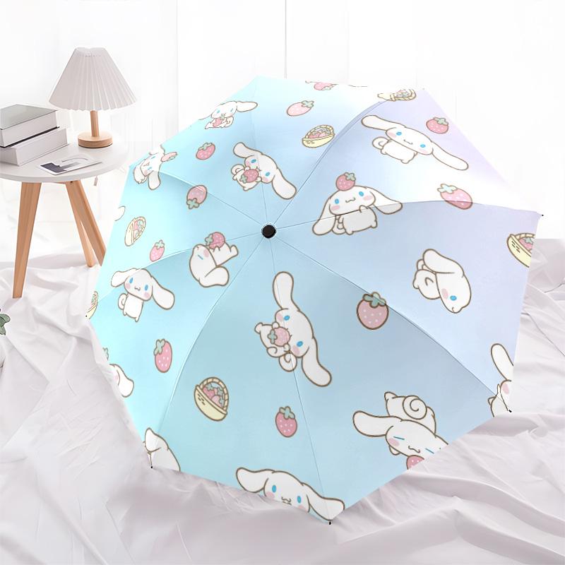 Cinnamoroll Pattern, Automatic Folding Umbrella, Portable and Foldable Design, 8 Ribs, a Christmas or Birthday Gift.