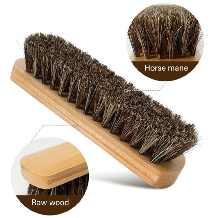 Car Polishing Brush Multifunctional Car Cleaning Brush Horsehair Bristles Brush for Car Interior Seats Handle Cleaning