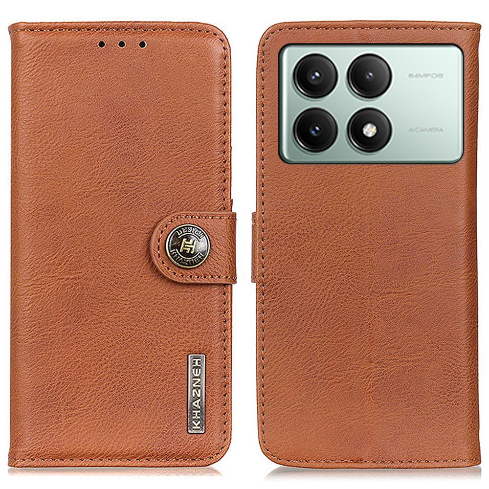 KHAZNEH For Xiaomi Redmi K70E 5G/Poco X6 Pro 5G Wallet Phone Case Cowhide Texture Leather Cover